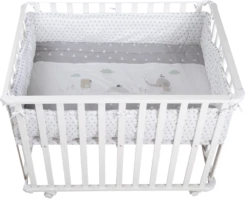 Roba 4-eckiges Laufgitter "Animals", Weiß Lackiert