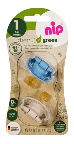 Öko-Schnuller Cherry® Green Rund 0-6 Monate