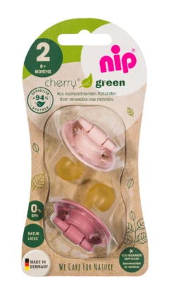 Öko-Schnuller Cherry® Green Rund 6+ Monate