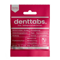 Kids Strawberry Zahnputztabletten - Ohne Fluorid Ab 3 Jahre