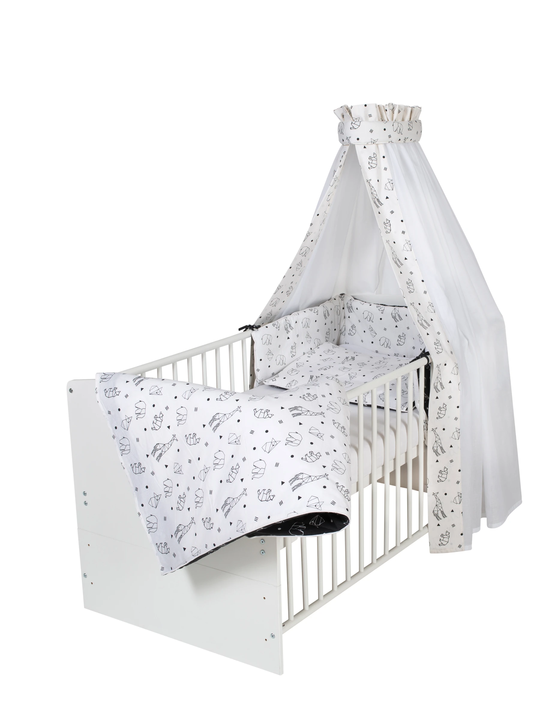 Kombi-Kinderbett Classic, Weiß-Black