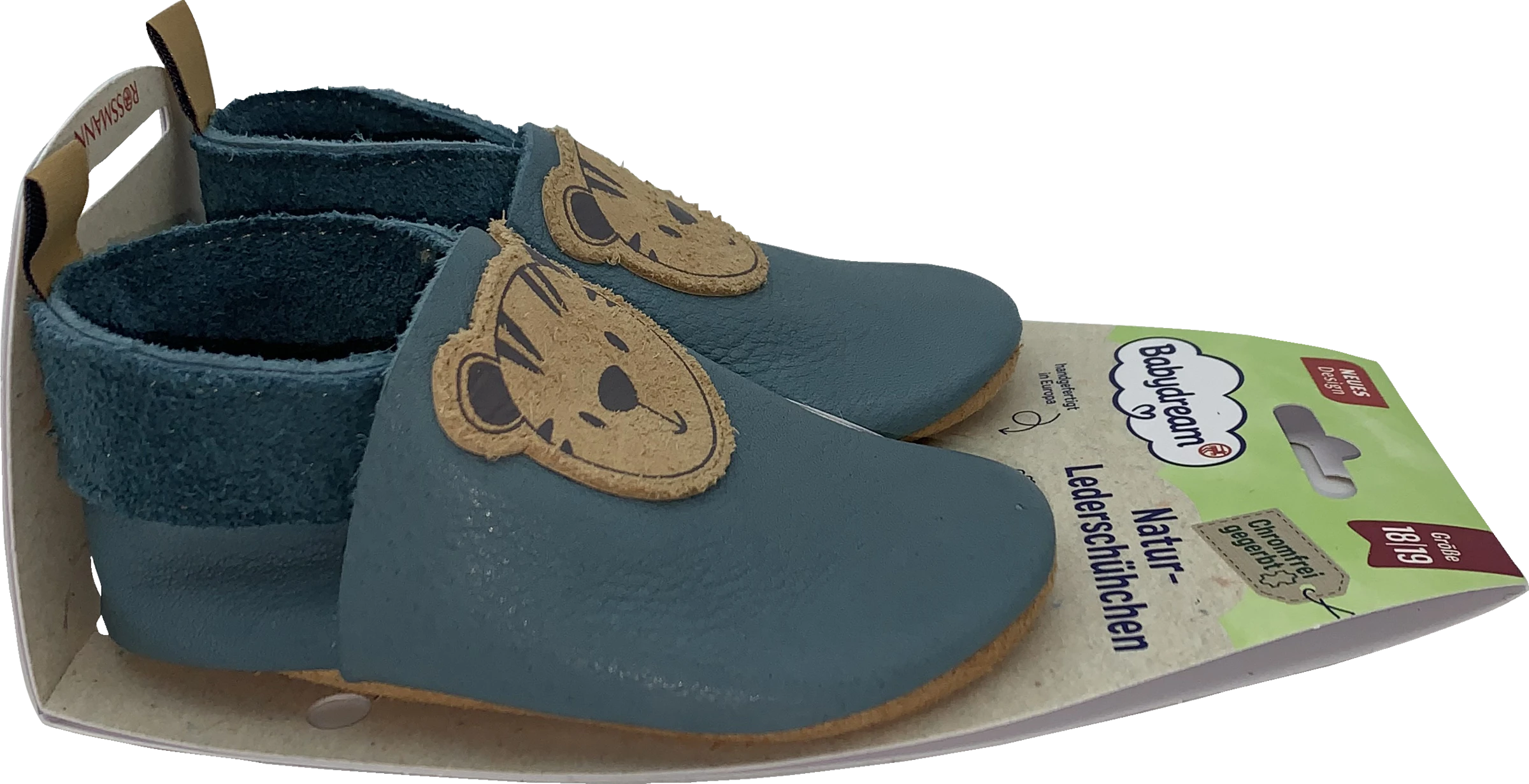 Lederschühchen, Petrol Gr. XL 22/23 – Bild 2