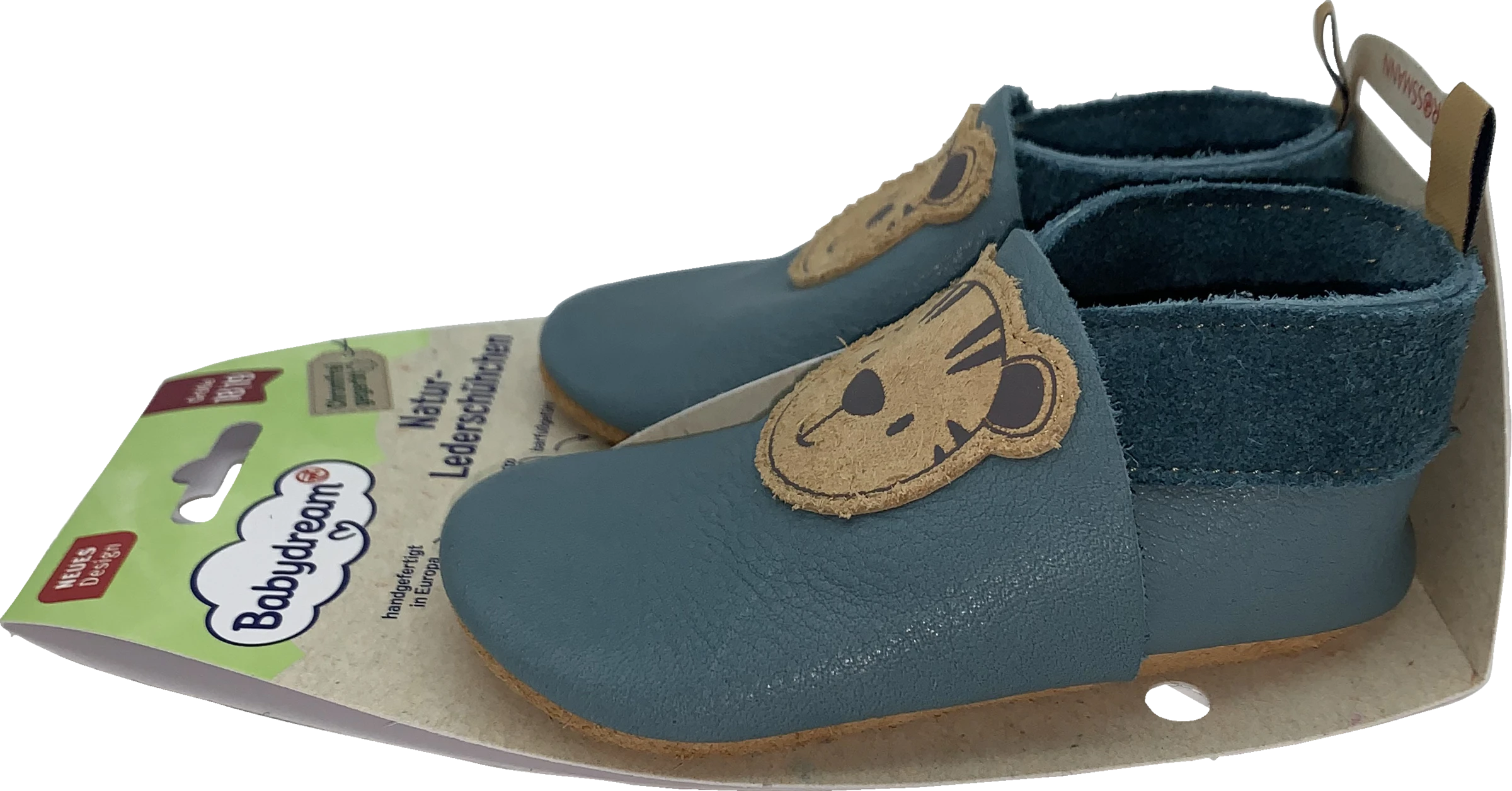 Lederschühchen, Petrol Gr. XL 22/23 – Bild 3